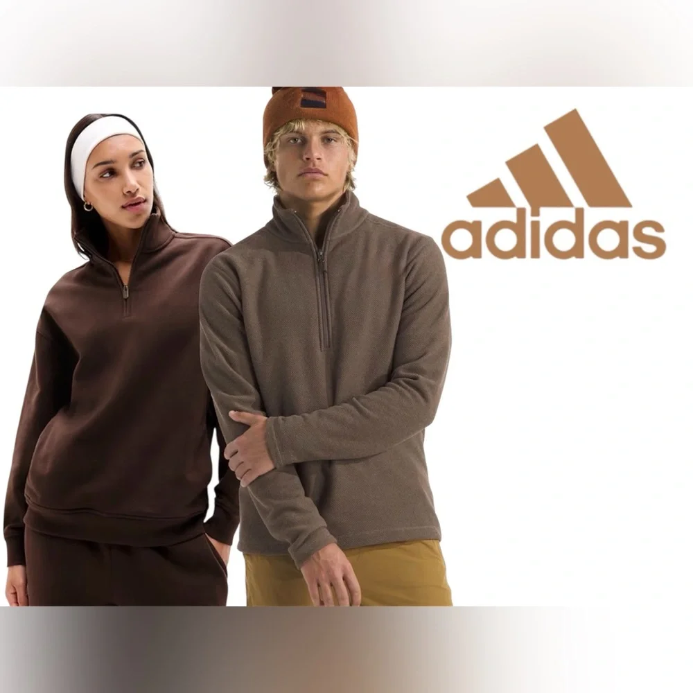 🤎 ✨ADIDAS Quarter Zip Wind Hoodie – Chocolate Brown – Men’s Small – NEW✨ - Picture 1 of 6